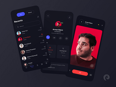 Contact App app app design clean concept contact contact app contact page contacts dark dark mode design minimal piqo piqodesign profile ui uidesign uiux userinterface ux