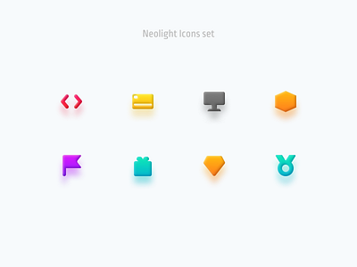 Neolight Icons set 3d effect figma icons ui vector