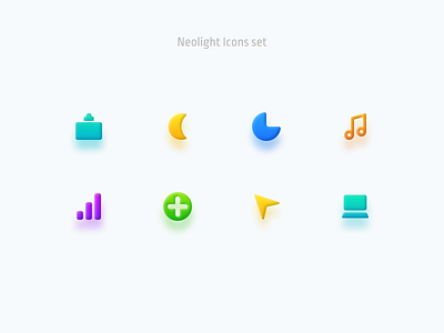 Neolight Icons set 3d effect figma icons ui vector