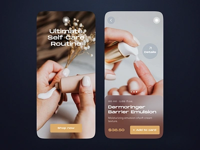 Beauty Shop App Concept app beauty beautyshop bodycare brandidentity clean design ecommerce facecare skin soft ui ux woman