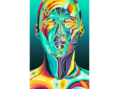 PHASE II abstract art artwork colors design face filter forge generative generativeart glitch gradient head illustration phases poster procedural tribal