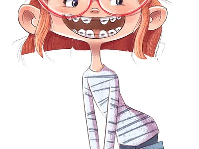Ginger girl cartoony character design childrenbook illustration illustration kidlit