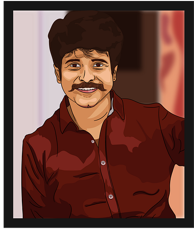 Portrait Illustration (Siva Karthikeyan) 2021 2d epic illustration illustrator kollywood mindful neumorphic tamil