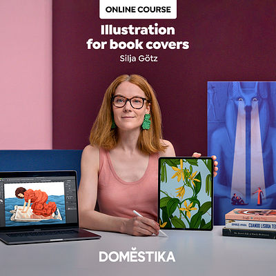 Online course book cover illustration book cover doestica illustration online course