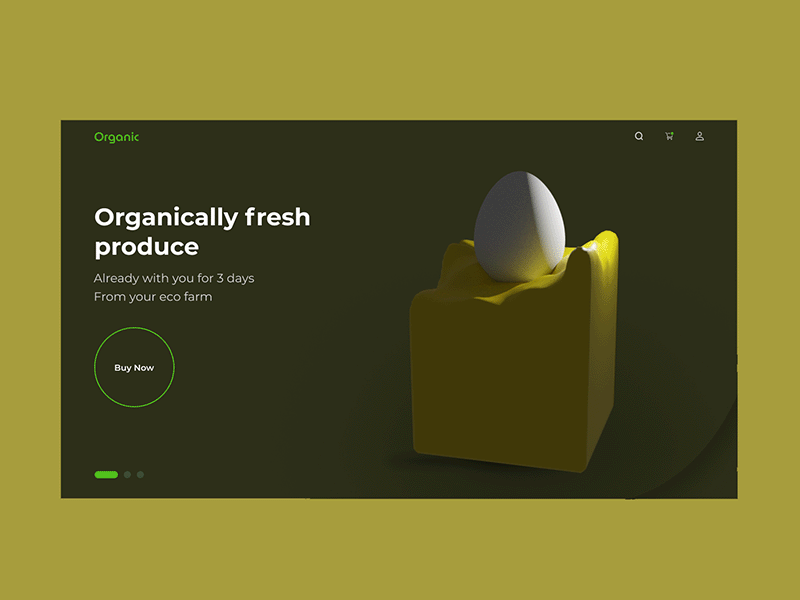 Organic store - UI/UX design 3d 3d animation animation branding creative design farm gif gif animation landing modern motion graphics organic simulation store ui ui design uiux web design