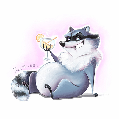 Raccoon cartoony character design childrenbook illustration illustration kidlit