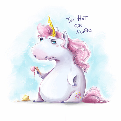 Too hot cartoony character design childrenbook illustration illustration kidlit