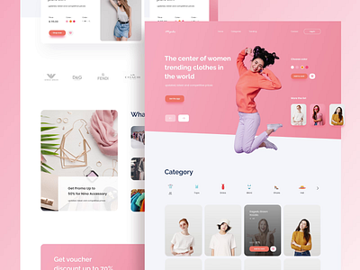 Mipik - Online Shop Landing Page animation clothes design ecommerce fashion graphic design landing page motion graphics online shop shop shopping trending ui uidesign uiux web design website women