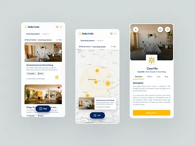 Mobile design map result clean design health map map result map search mobile design nurse result search shot ui ux