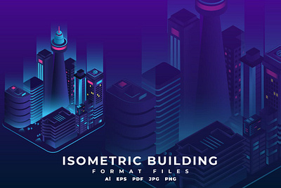 Isometric Building 3d 3d animation 3d art 3d illustration app building city graphic illustration isometric landing landing page modern neon office page town web web design website