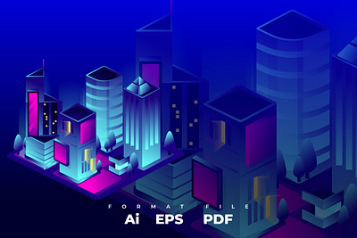 Isometric Building 3d 3d animation 3d art 3d character 3d illustration app building city design graphic illustration isometric landing landing page neon office page town web website