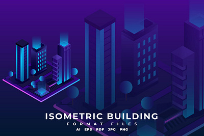 Isometric Building 3d 3d animation 3d art 3d character 3d illustration app city design graphic illustration isometric landing landing page modern neon office page town web website