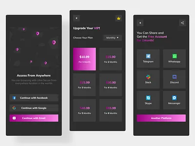 VPN Mobile App/ Part3 app app design application clean dark dark app dark mode darkui design mobile design trends trendy trendy design ui ui design uiuxdesign ux vpn vpn app vpn mobile app