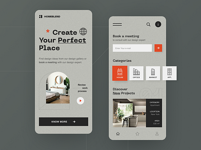 Homeblend Mobile application design halo lab interface startup ui ux