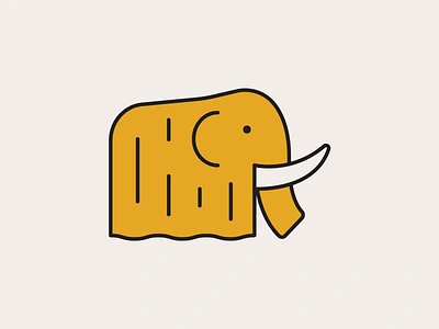 Mini Mammoth animal branding cave design flat fur graphic design horn ice age icon illustration logo mammoth prehistoric rock texture ui ux vector yellow