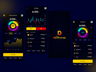 Crypto Trading bicton trading btc crypto trading crypto trading app cryptocurrency ethereum exchange exchange app mobile app deisgn mobile screen mobile uiux trading app ui design xchange logo xchnage