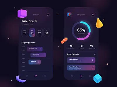 Task Manager - Mobile Design Concept 2021 2021 design 2021 mobile 2021 trend 2021 trends alphadesign clean design designs illustration julius branding logo mobile mobile design modern mobile modern ui trends trendy trendy design ui
