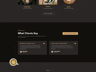 Cafe Latte (Cafe & Restaurant Landing Page) branding design font graphic design typogaphy ui