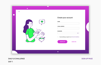 Daily UI Challenge Sign Up prompt 001 app dailyui design ui website