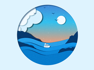 CALM - PAPER CUT design design inspiration designer dribbblers figma illustration nature paper cut trending