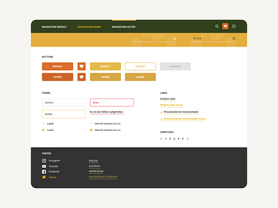 interaction chart for website for the zoo in Munich buttons chart components designsystem interaction links style ui webdesign website zoo