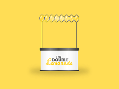 The Double Lemonade Branding - Stand Mockup branding cool logo drink logo flat design food logo fun logo lemonade logo logo logo design mockup realistic vector simple logo stand design stand mockup typography typography logo vector