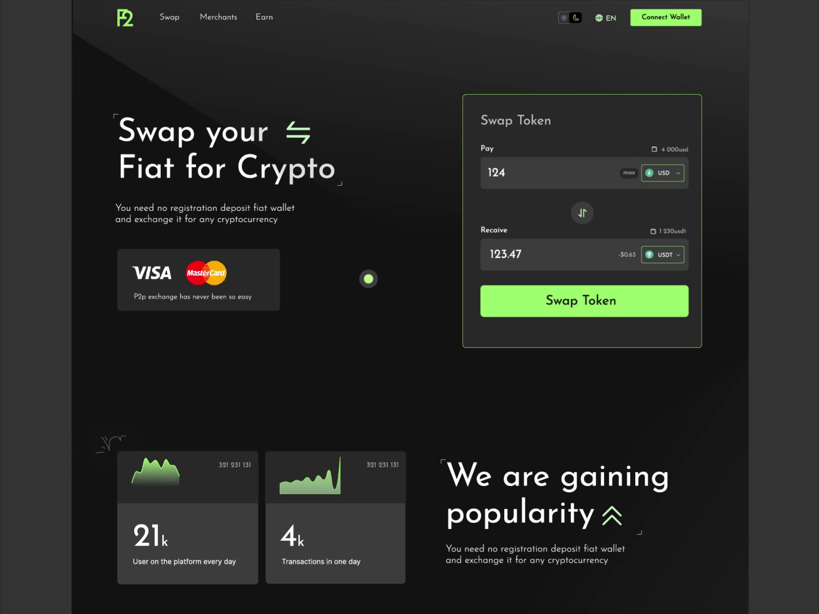 P2P Swap your Fiat for Crypto by Denis Dod on Dribbble