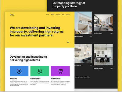 Mezu-landing page design homepage landing landing page property real estate ui uiux ux web web design