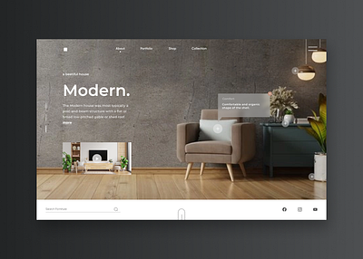 Forniture Website Template clean cuberto darkmode design figmadesigner forniture modern popular ui ui8 usa ux webdesign website