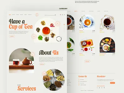 Tea House E-Commerce UI Design ecommerce logo onepages teashop ui uidesign uidesignproject web websitedesign