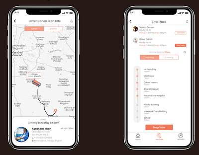 School Bus Tracker app design ui ux