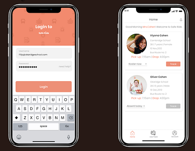 Login Page app design ui ux