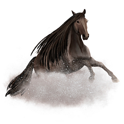 Watercolor horse art design digital horse illustration watercolor