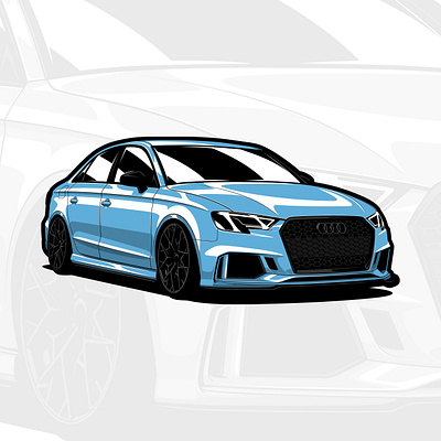 Audi RS3 art audi automobile automotive car design drawing graphic design illustration logo rs rs3 vector vehicle