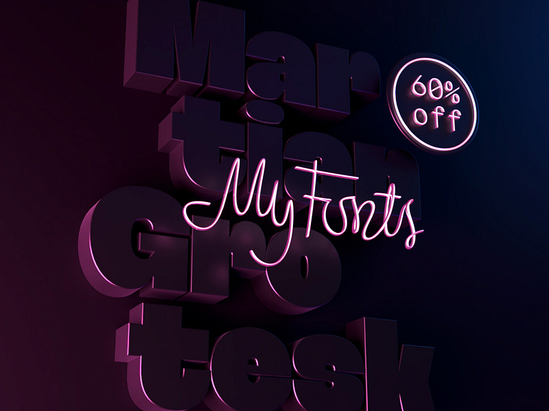 Martian Grotesk is launched on MyFonts 3d animation blender blender3d branding dark design discount font graphic design grotesk identity motion graphics neon night sans serif type design typeface typography ui