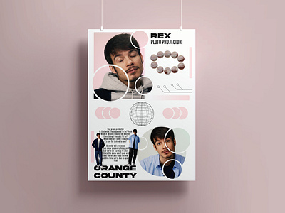 Rex Orange County poster abstract branding creative design design inspiration gradient gradient art graphic design illustration illustrator indie minimal modern music pink popstar popular poster typography vector