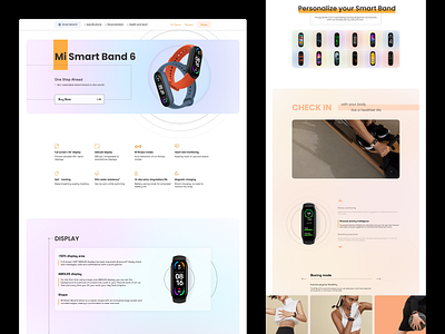 Mi Smart Band 6 · [landing page concept] branding colourful design device geometry gradient graphic design landing minimal modern tech ui ux webdesign