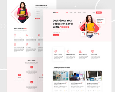 E-Learning Website Landing Page Design agency branding creative agency creative design creative website dribbble best shop education elearning graphic design illustration landing page learning saas saas design uidesign uiux design ux design web ui website website design