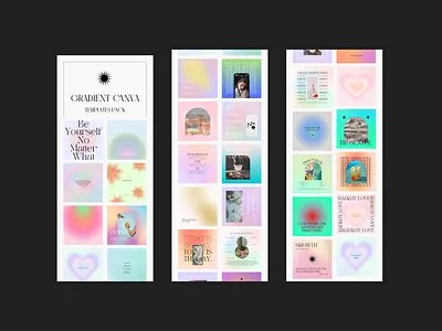 Gradient Canva templates pack - OUT SOON on Etsy adobexd branding canva canva templates design graphic design illustration instagram instagram templates social media templates templates typography vector