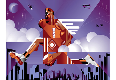 Zion Williamson abstract basketball caricature contemporary editorial illustration illustrator sports vector