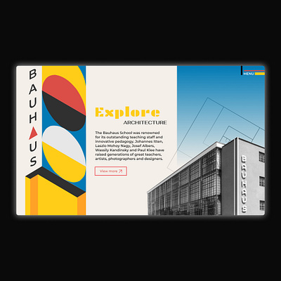 Web design concept in style of Bauhaus bauhaus design figma illustration typography ui ux web design web developer