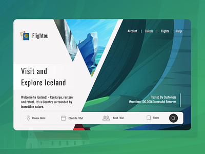 Visit And Explore Iceland adobe xd design europ explore flight get ticket iceland landing nature ticket travel trip ui ux