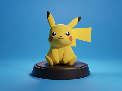 Pikachu Toy 3d art artist blender concept creative cute design graphic design illustration low poly model photoshop pikachu pokemon toy ui