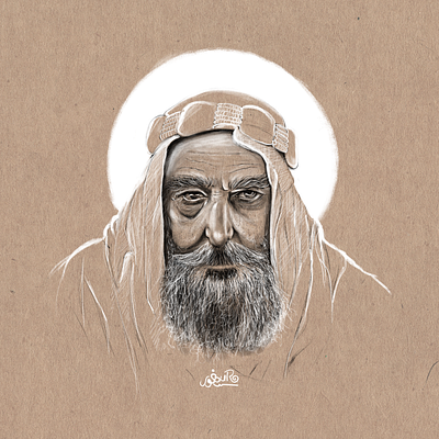 Al-Sheikh - digital Portrait black and white design digital digital drawing drawing illustration instagram painting portrait