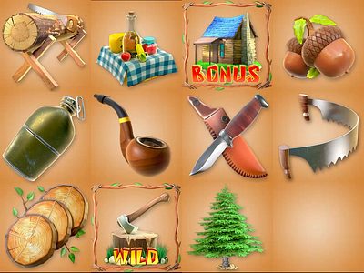 Animation of a set of symbols for the Fairytale themed slot game art game design game designer game symbols graphic design graphic designer icons design illustration slot design slot game art slot game design symbols symbols art symbols design ui design