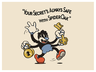 Z.K. The Snarky Spider 1930s blockchain cartoon cryptography illustration spider