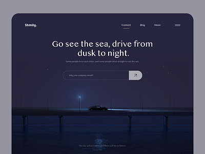 Go see the sea x C4d 3d c4d car dark mode design interface sea ui uiux ux web website desgin