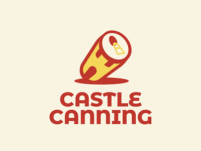 Castle Canning Co. beverage bottle brand branding can castle design food fortress fun logo logo design manufacture modern playful vector