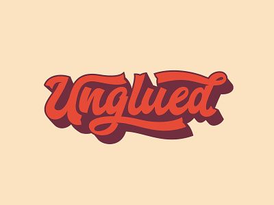 Unglued Outtakes branding craft crafting custom fargo fun gift shop glue logo script shadow type