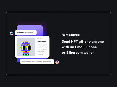 Maindrop - 🚀 now on Product Hunt animation crypto ethereum nft pd tokens ui wallet web3 web3.0